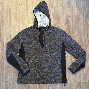 Outdoor Voices Charcoal and Black Zip-Up windbreaker hoodie